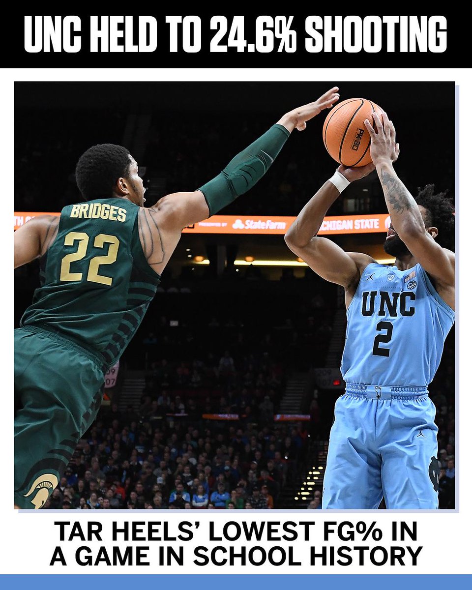 No. 4 Michigan State didn't just stifle No. 9 UNC.

The Spartans made history.