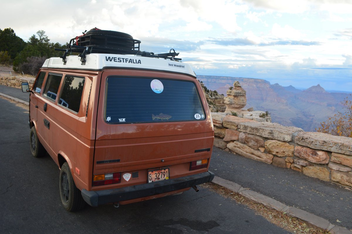 HeatherDownin13's tweet photo. The Westie visited another national park! #GrandCanyon #vanlife #westfalia https://t.co/VsKi1g7A3p