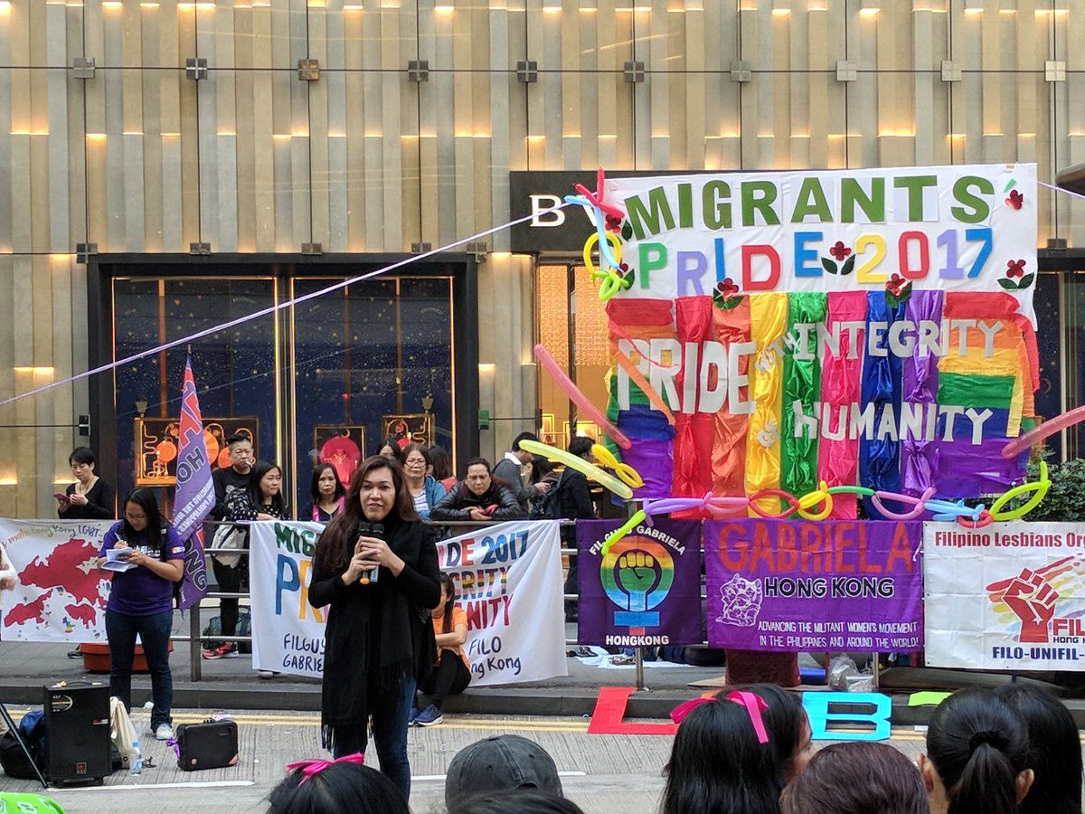 hklgbtx's tweet photo. We're delighted to walk at the #MigrantPride Parade to promote rights, welfare &amp; equality of #LGBT+ migrants in HK &amp; to fight against homophobia &amp; discrimination.
#time4changeHK @CB_Asia https://t.co/46q5c5vNn0