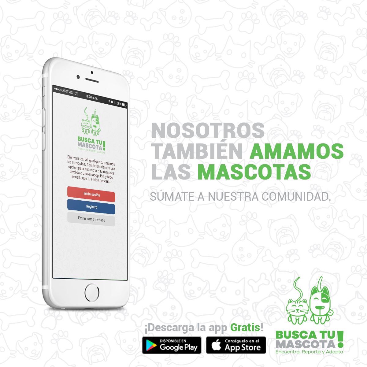 BuscaTuMascota_'s tweet photo. Sé parte de Busca tu Mascota. 
Descubre lo fácil que es realizar un reporte de búsqueda y ayudar a quienes lo necesitan.
Descarga en #iOS o #Android GRATIS. https://t.co/ozoUwqdzaf https://t.co/iL4PEb53p4