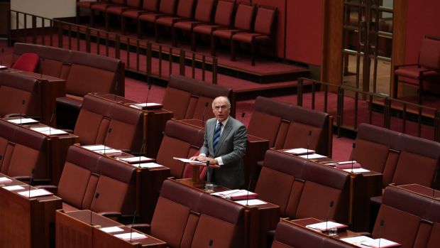 What a gloriously appropriate image of Eric Abetz sharing his opinions on the same sex marriage legislation