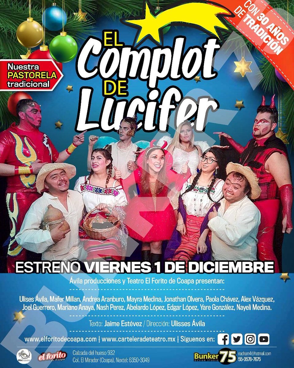 PastorelaCoapa's tweet photo. Arrancamos temporada este viernes 1 de diciembre en @ElForitoDeCoapa
Reserva Ya!!! 5563503049
https://t.co/E4IKqFTzAR
#Navidad17 #cdmx #Cultura #yovoyalteatro #hayteatro #SundayFunday #FelizDomingo #QueTDefine #Coyoacan #coapa #CulturaDePaz #CDMXPORMEXICO #mexico https://t.co/EyLQP6pLvu