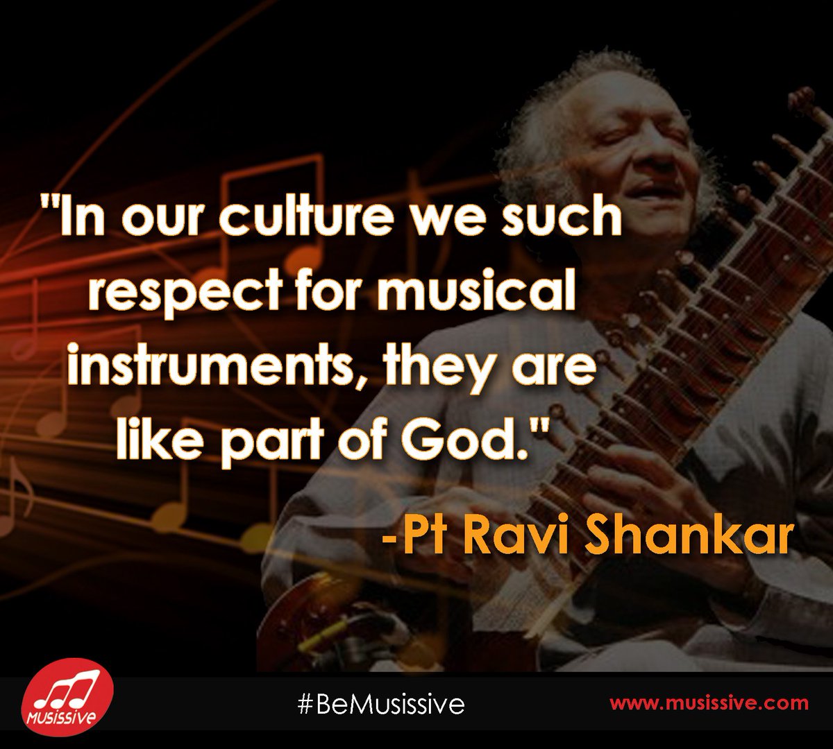 beAmusician_in's tweet photo. "In our culture we such respect for musical Instruments, they are like part of GOD"
-Pt. Ravi Shankar
#BeMusissive  #musicalQuote #quote #RaviShankar #AnoushkaShankar #MusicalInstruments #MondayMotivation #PSPK25FirstLook #Nifty #MissUniverse #Padman #Rupee #DontLetThisStoryPass https://t.co/Pd13sQozSv
