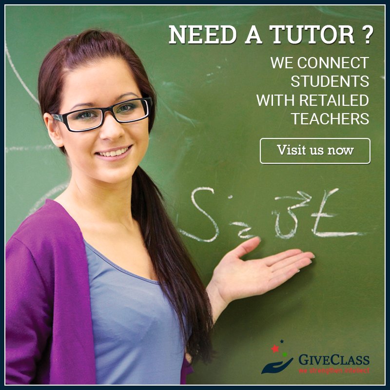 give_class's tweet photo. Need a tutor? We connect students with retailed teachers. Visit Us Now https://t.co/R9oWnJtIdu  
#tutor #instructor #teacher #career #hometuition #giveclass #tutorprofile #student #hometutor #tuition #studentprofile #goalachievement #visualisation #success #selfawareness https://t.co/clE71uZ7CC