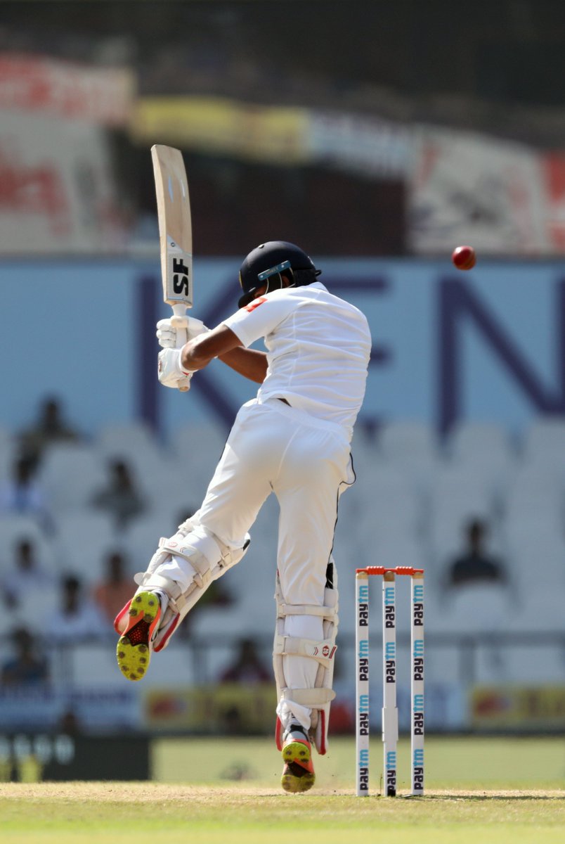 ICC's tweet photo. 7 wickets fall in the first session of Day 4 in Nagpur with India just 2 wickets away from a massive innings victory, still leading by 260 runs #INDvSL 

Scorecard: https://t.co/7xeY6qGkEZ https://t.co/K9eC2OalIz