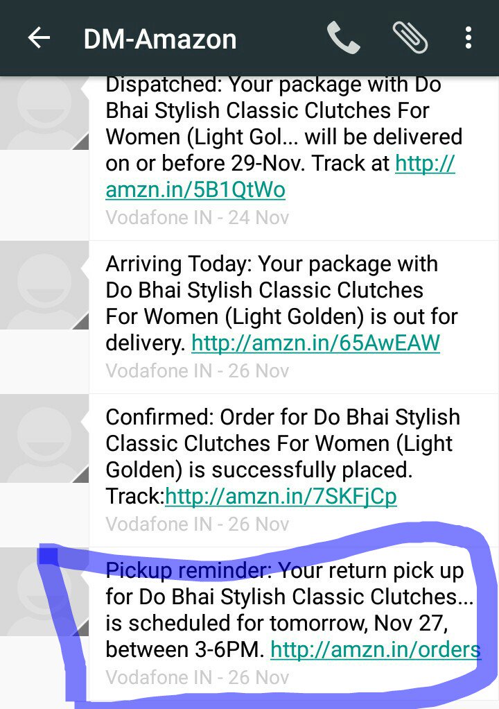 dangwalsandhya's tweet photo. @AmazonHelp @amazonIN, You continue to disappoint! Your message says the pick up for the replacement of the 'wrong product delivered' is today, i.e. Nov 27, @BlueDartTweets says the pick up is tomorrow i.e. Nov 28. So are we to wait for it to be picked for two days straight? What is wrong? https://t.co/KAJUT7IAHW