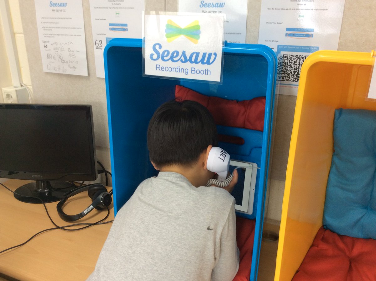 MrQInnovates's tweet image. Oooh some serious @Seesaw reflecting here @BIFSKorea. Using the booth AND phone headset! #bifsart #pypart #bifskorea #seesaw
