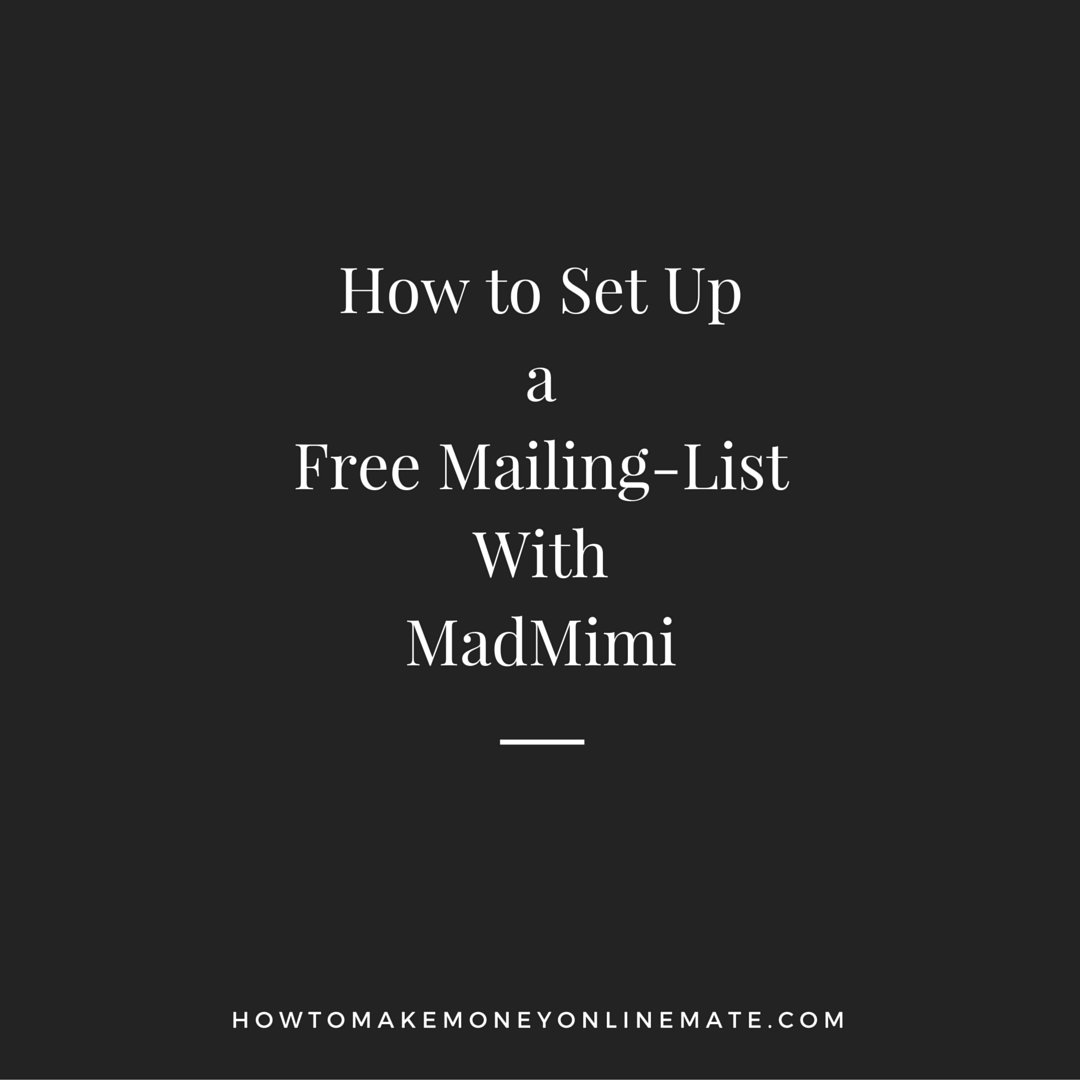How to Set Up a Free Mailing-List With MadMimi
tinyurl.com/j67m5ua
#emailmarketing
#wealthyaffiliate
#tutorial