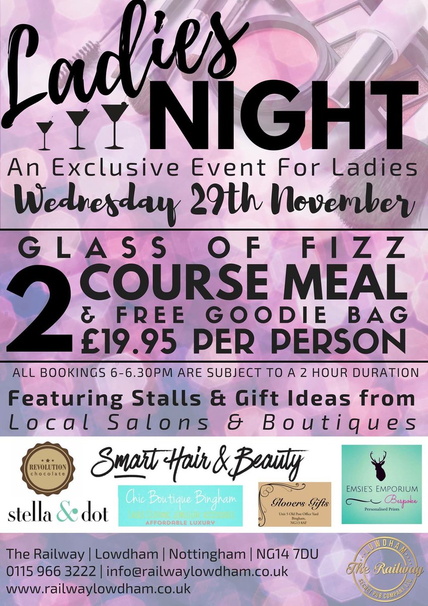 Our penultimate event of the festive season. The evening is also open for shopping too 🍫 #ladiesnight #christmasshopping #nightout #lowdham #Nottinghamshire #therailwaylowdham #nearlythere