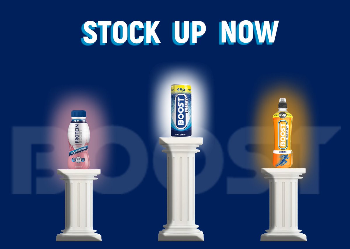 BoostDrinksNews's tweet photo. Only 4 weeks until Christmas which means 4 more weeks to Boost your Christmas kitty! Energy. Protein. Sport. We've got you covered #stockBoost https://t.co/XVXPpf36T2