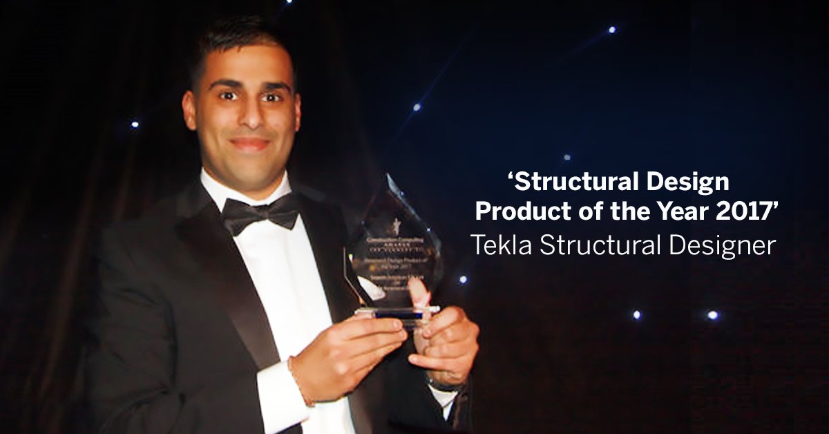 Tekla's tweet image. We are over the moon! Tekla Structural Designer won the &apos;Structural Design Product of the Year 2017&apos; award by #ConstructionComputing magazine. tek.la/fz #award #StructuralDesign #software #BIM #3Dmodelling