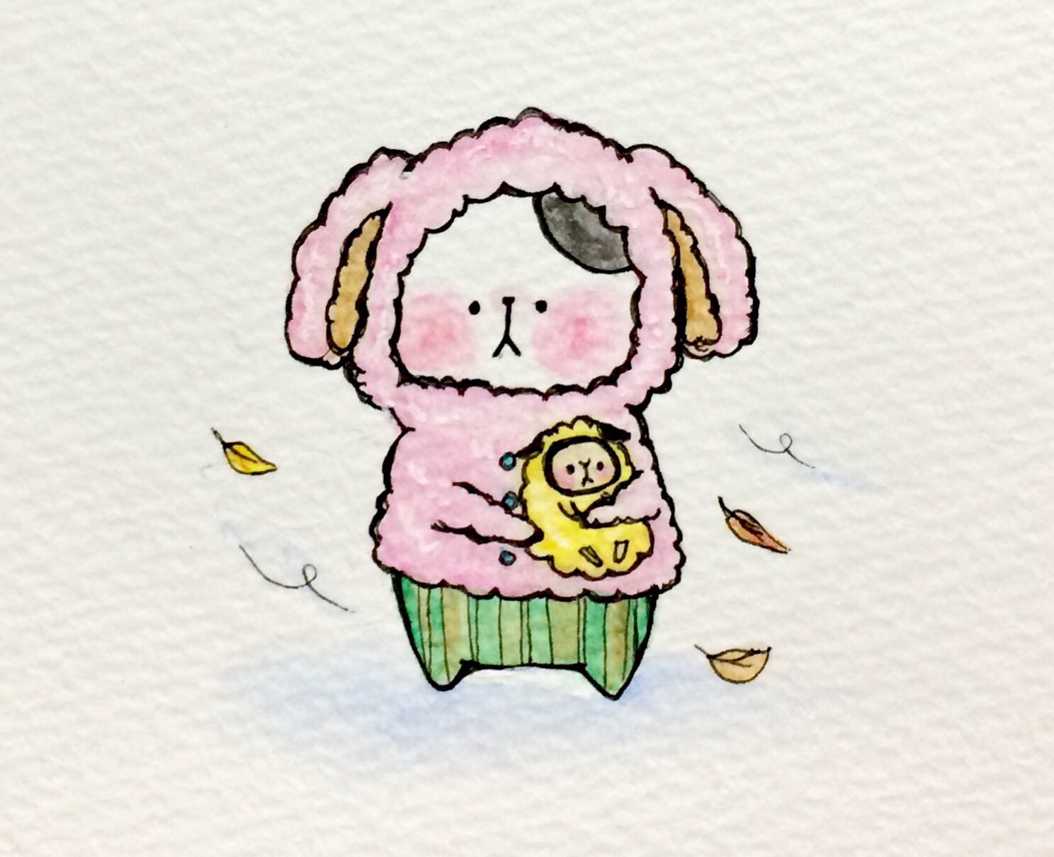 おこにゃん 寒い日は羊さんになる 羊 上着 フワモコ 寒いね 北風 落ち葉 猫 ネコ ねこ イラスト かわいい 1日1絵 アナログ ほんわか Cats T Co Q0v09hhxeg Twitter