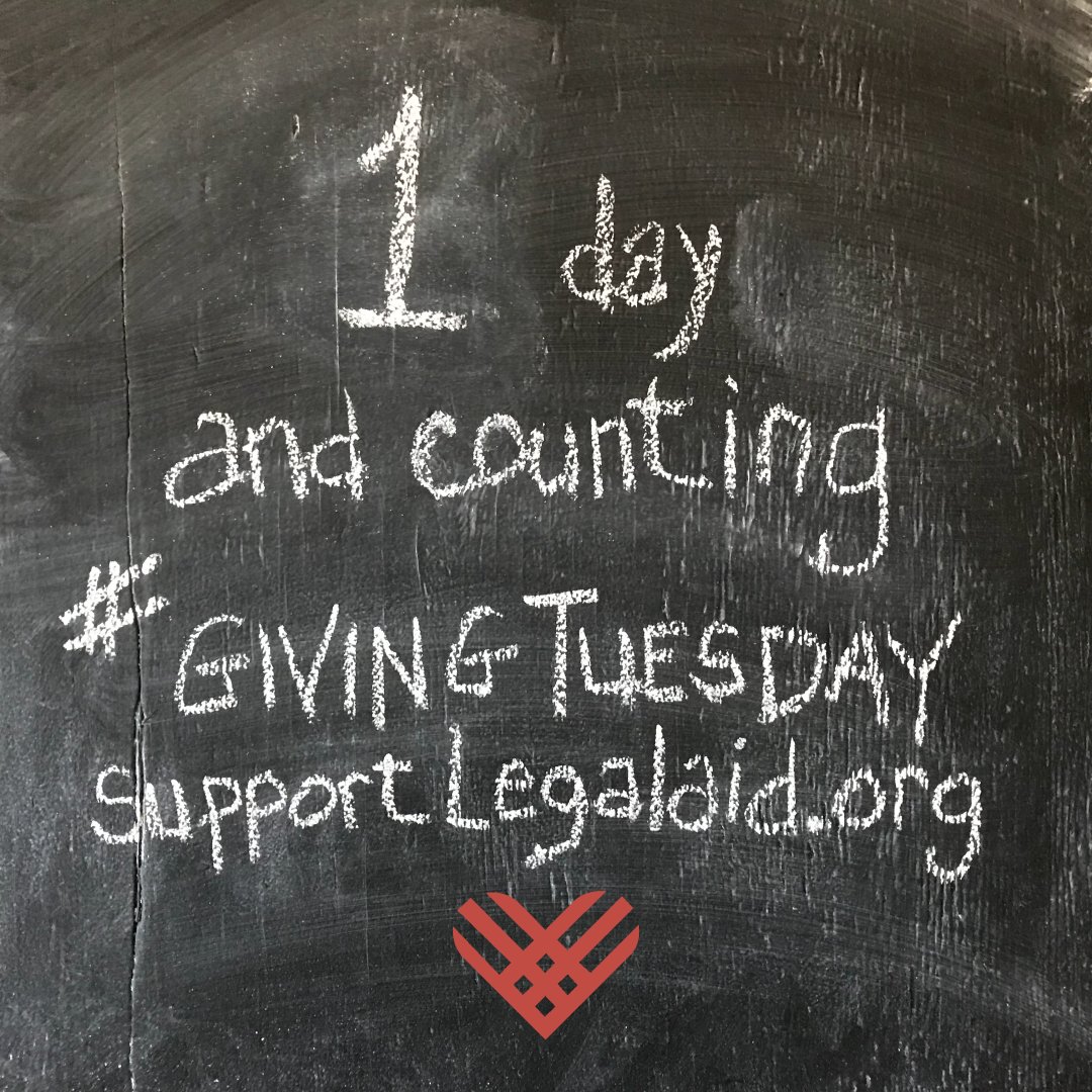 It's Cyber Monday! Get some great deals on-line. Tomorrow get another great deal by making an investment in your community! #GivingTuesday SupportLegalAid.org