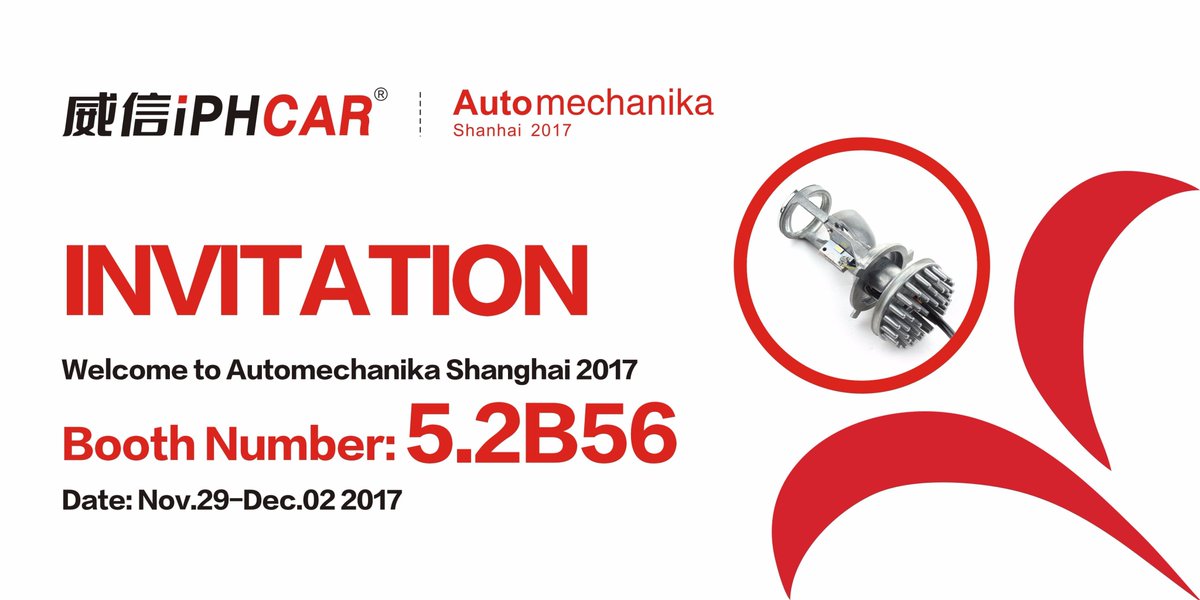 KellyPeng11's tweet photo. 🔹Automechanika Shanghai 2017🔹
IPHCAR is waiting for you at Booth NO. 5.2B56
Welcome to visit us. 👏
🔹Date: Nov. 29 to Dec. 2, 2017
🔹Booth: NO. 5.2B56
-------------------------
We provide OEM and ODM ( China Factory )
We chat ID：projectorlens 
WhatsApp： 008618122477660 https://t.co/K55dGS9abo