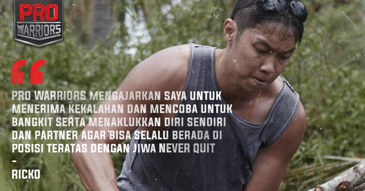 prowarriors_'s tweet photo. Kalau lo punya #NEVERQUIT spirit yang kuat, semua halangan dan rintangan pasti bisa di lewati! Like kalau lo setuju sama Ricko! https://t.co/JbymVoTOHw