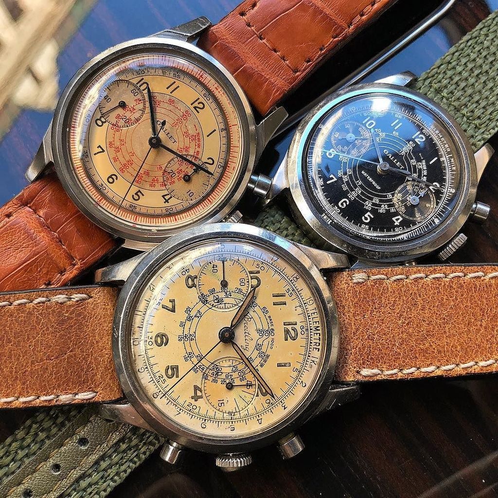 WatchFred_IG's tweet photo. #vintagechronograph ❤️
.
#clams for Monday & a new arrival making my week look bright 😍
.
#Gallet #Multichron #Waterproof & 🦄 #Breitling ref. 747, very late 1930s or earliest 1940s in #SchmitzFreres #clamshell cases.
.
#vintagebreitling #watchesofins… https://t.co/ON7FiR4nmp https://t.co/mvsNC0RCJw