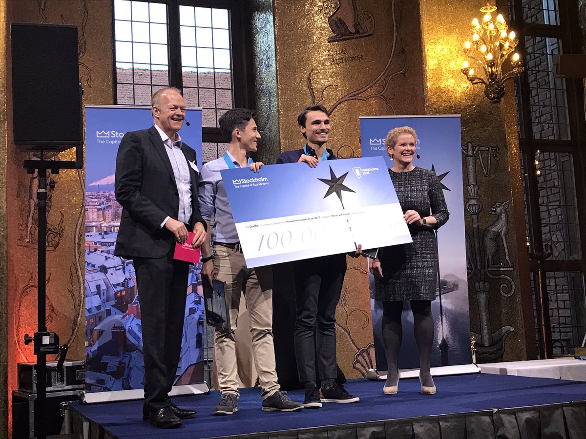 Congratulations Max Dyrhage Håkan Dyrhage Emil Karlsson Oscar Melin with innovation <a href="/CheffleSE/">Cheffle</a>
Winner of Stockholm Innovation Scholarship in category travel and tourism #sthlminnovation #sthlmtech #traveltech