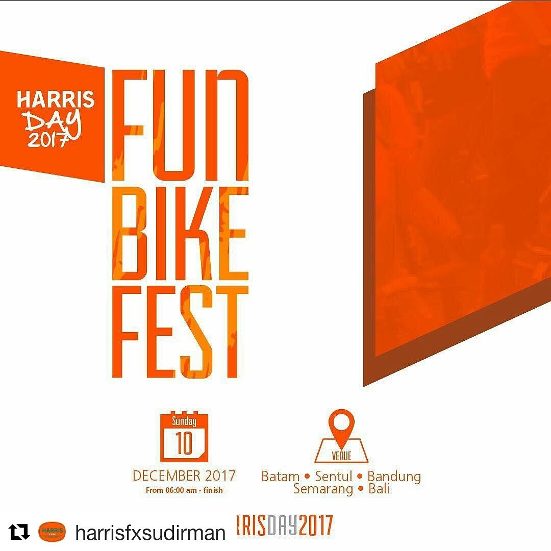 B2WIndonesia's tweet photo. Special Fun Bike menutup tahun 2017 kerjasama antara Harris Hotel &amp; Bike to Work Indonesia dalam rangka Harris Day 2017. #throwbackHarrisDay 🚲  Ayooo segera registrasi online 🔛 
https://t.co/9VkTt8sIRB https://t.co/NCH0121Hqe
