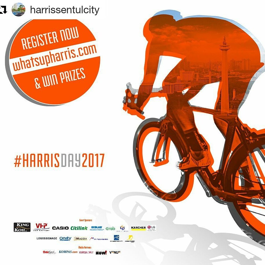B2WIndonesia's tweet photo. Special Fun Bike menutup tahun 2017 kerjasama antara Harris Hotel &amp; Bike to Work Indonesia dalam rangka Harris Day 2017. #throwbackHarrisDay 🚲  Ayooo segera registrasi online 🔛 
https://t.co/9VkTt8sIRB https://t.co/NCH0121Hqe