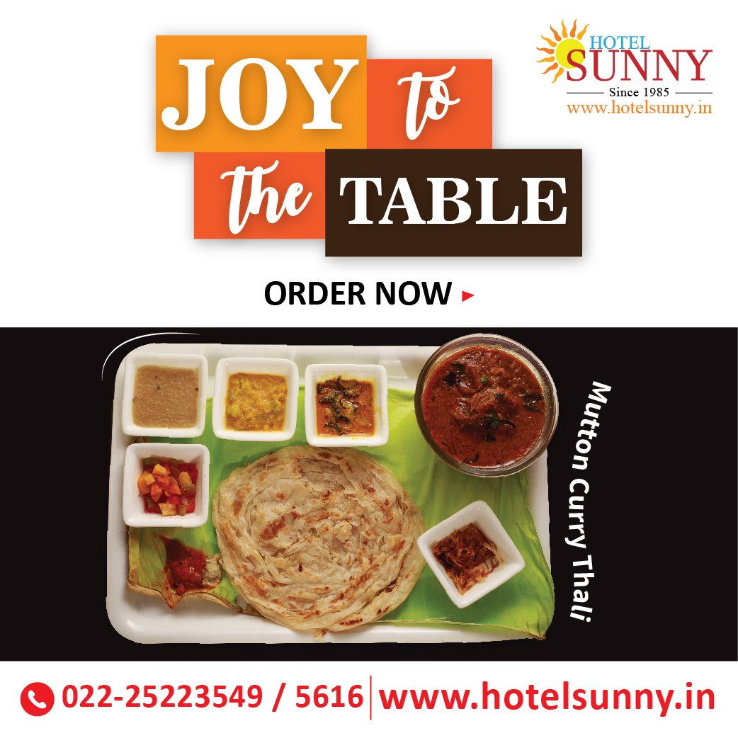 hotelsunny1's tweet photo. Satisfy your taste buds with #deliciousdishes.
Visit #HotelSunny to enjoy, #delightful #Keralafood.
#hotelsunny #tasteofmumbai #offer #keralafood #tasteofkerala #mumbai #relish #bandra #dadar #kurla #bkc #lunch #foodporn #nonvegthali #thali #muttoncurrythali https://t.co/IsIEsPhWle