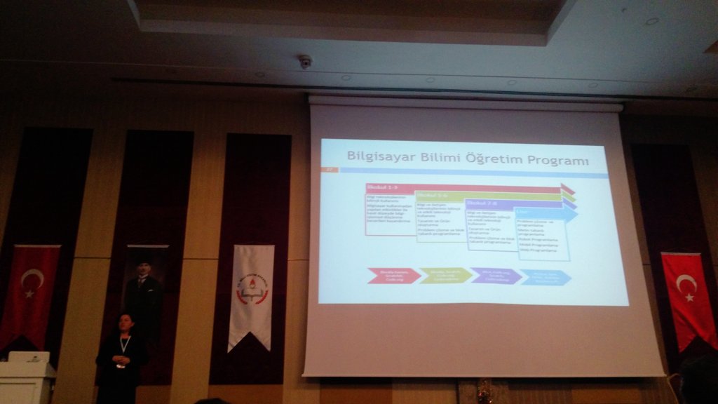 ErhanBTrobotics's tweet photo. Prof. Dr. Yasemin Gülbahar Güven: Bilişim Teknolojileri ve Yazılım dersinde başarılı olan öğrencilerin diğer derslerde de başarı gösterdiğine dair bulgular var. @ygulbahar @mus_eba #bilisimogretimprogrami2017Ankara https://t.co/i0EXq17rB2