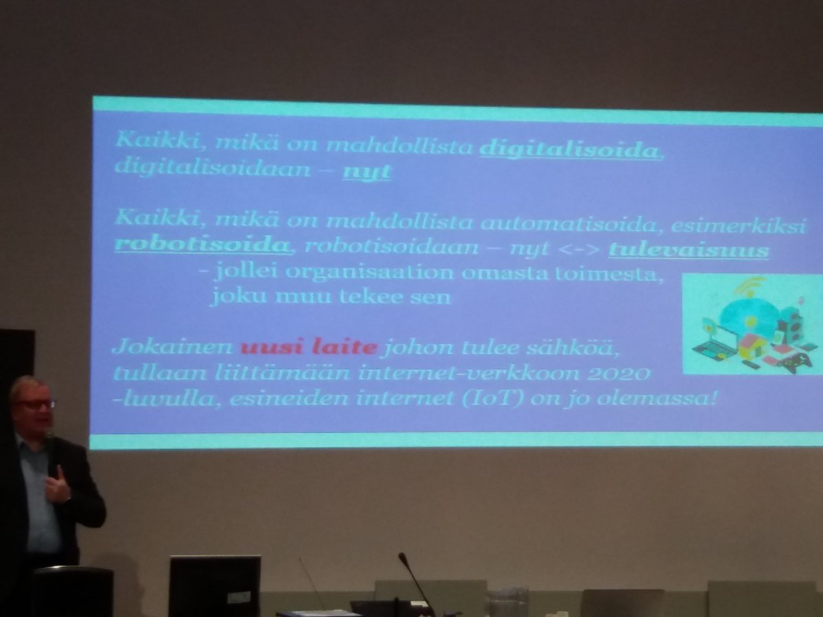 SatuSoivanen's tweet photo. Kaikki mikä on mahdollista digitalisoida - digitalisoidaan #Xamk #Digitalisaatioseminaari https://t.co/TrFy3zhHq7