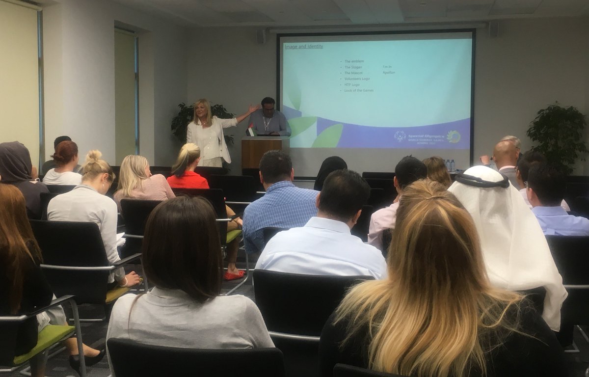 WorldGamesAD's tweet photo. Guest alert! We welcome Joanna Despotopoulou, the @SpecialOlympics World Games #Athens2011 President, at our headquarters today. Joanna led the #SpecialOlympics movement in Greece for 25+ years. #SpecialOlympicsAD #AbuDhabi2019 https://t.co/B1exv3emJS