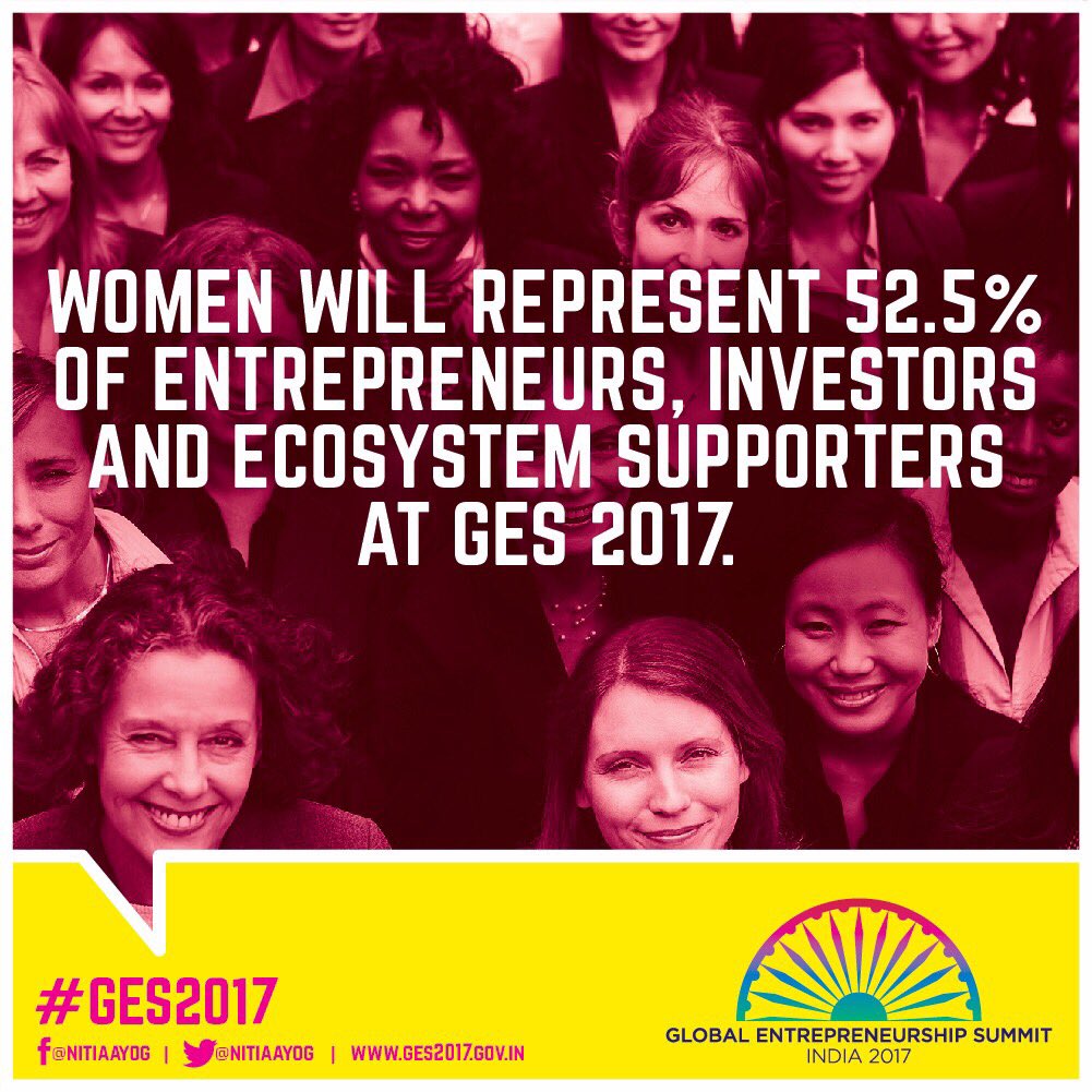 NITIAayog's tweet photo. When Women Win, We all Win: At the closing session of #GES2017 moderated by Min @sureshpprabhu, Kristina Perkin Davison, @DipaliGoenka, @USAIDMarkGreen, @LeratoMot_ &amp; Manish Sabharwal will discuss ways in which women can break barriers https://t.co/xN4S7XlkAB