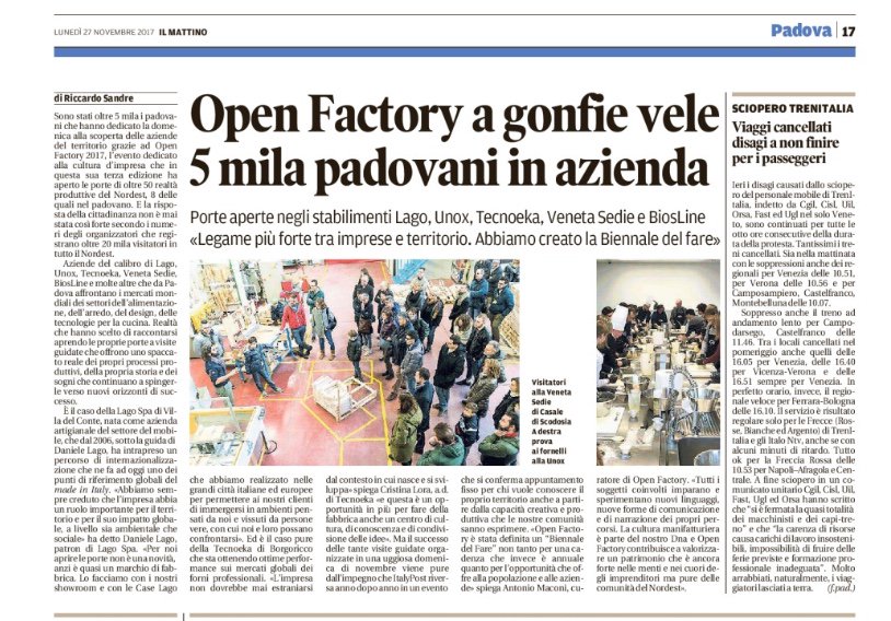OpenFactoryIT's tweet photo. #OpenFactory17 a gonfie vele / "Legame più forte tra imprese e territorio: abbiamo creato la Biennale del fare" - Oggi su @mattinodipadova https://t.co/eoRyublZLQ