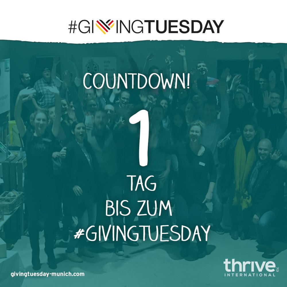 Morgen ist #GivingTuesday und die Eventvorbereitungen laufen auf Hochtouren! Du möchtest mithelfen? Dann lass das #CyberMonday Shopping links liegen und teile den Tag des Gebens unter dem Hashtag #GivingTuesday mit deinen Freunden! #GivingTuesdayDE