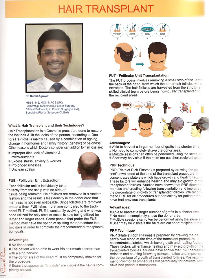 harleysclinic01's tweet photo. Here is an interesting article on Hair Transplant procedures by top cosmetologist, Dr.Sumit Agrawal featured in "Cure & Care, Health and Beauty Magazine" - one of Dubai's leading magazines.
You do not want to miss this!
#HairTransplant #Cosmetologist #HairGrowth #CitiesBest https://t.co/5BjyRizQT3