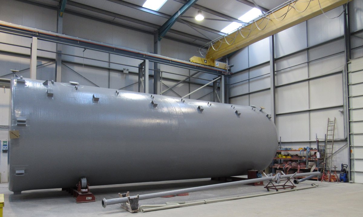 plasticonUK's tweet photo. 100m³ 3.5m Ø x 11.5 m high GRP Demineralisation Water Tank delivered to Waste from Energy plant in Gloucester.  Could GRP be the answer to your storage needs  https://t.co/SexGmF1W1u https://t.co/Jgl2c9RVTk