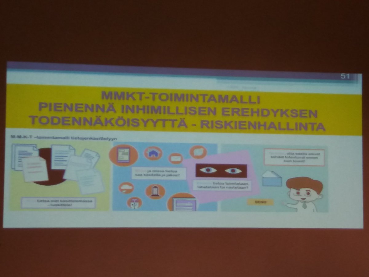 SatuSoivanen's tweet photo. #Riskienhallinta - Pienennä inhimillisen erehdyksen todennäköisyyttä - neuvottiin  #Xamk #Digitalisaatioseminaari:ssa. Kiitos @kimmorousku, yritetään https://t.co/uRq1snELNC