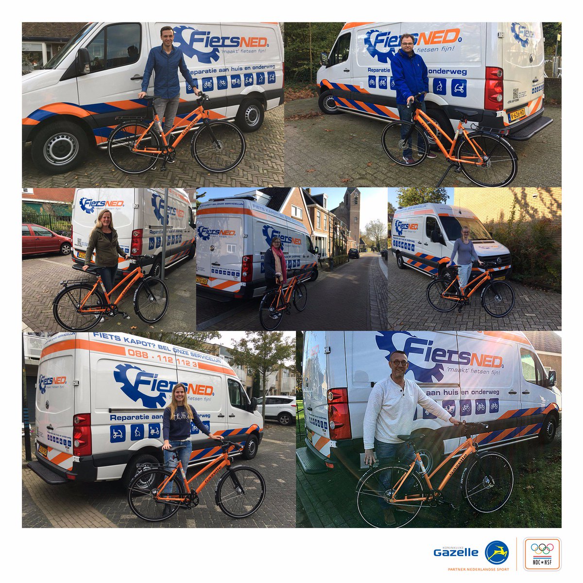 Gazelle_NL's tweet photo. Dit zijn de nieuwe trotse eigenaren van de #oranjefietsen! Deze fietsen zijn gebruikt door onze Olympische ambassadeurs zoals @lifeofdorian, @epkez, @Martina200m, @MLvanRhijn en @joostluiten tijdens de Spelen in Rio. Van harte gefeliciteerd! https://t.co/4Rhl2BtynV