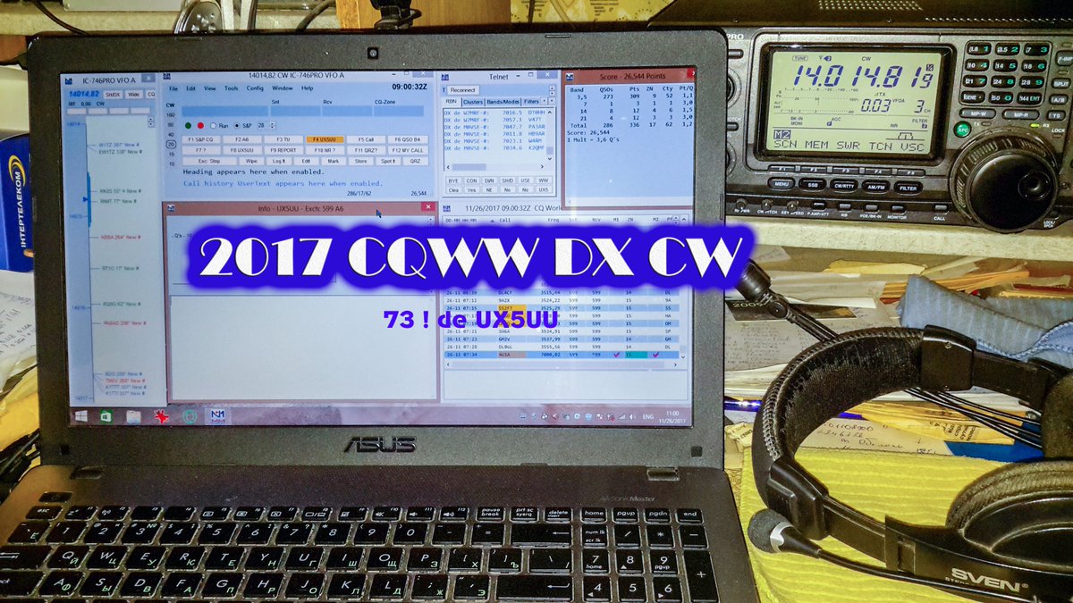 All thanks for QSO in CQ-WW-CW 2017. I think I will be the first of all participants of my street, but am a lot of pleasure from contest...