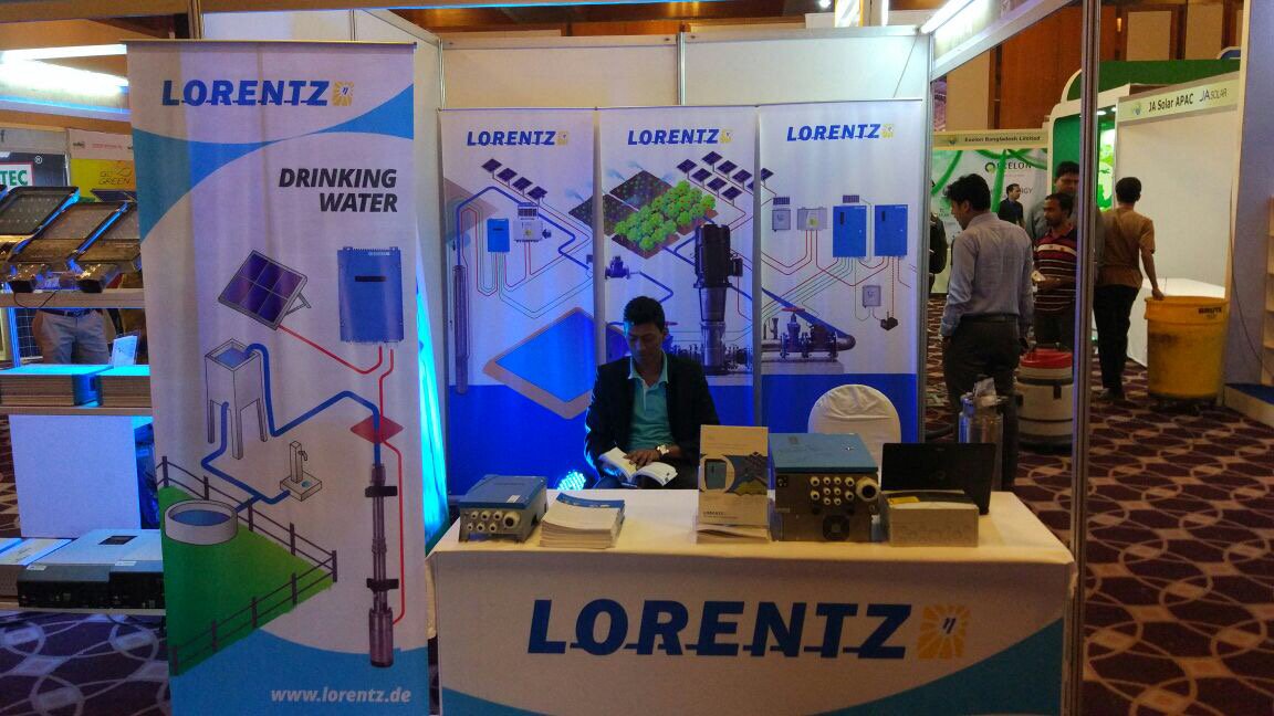 LORENTZ booth taking pride of place at the recent IDCOL renewable energy sharing event  #solarpumping #bangladesh #idcol