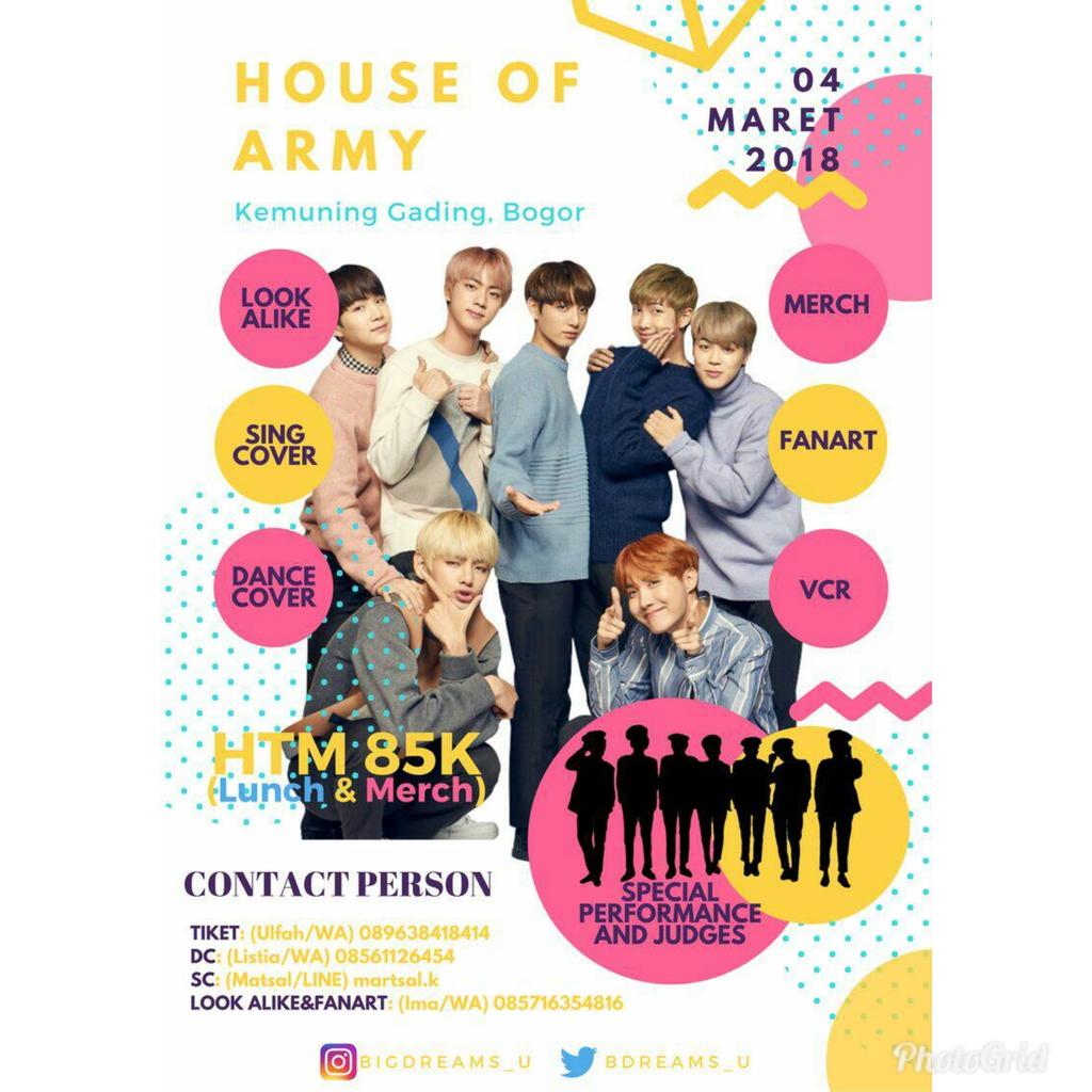 BTS_Bogor's tweet photo. Hollaa ARMY! @BDreams_U and BTS_Bogor COMEBACK WITH NEW EVENT! OUR 2nd GATH: HOUSE OF ARMY! More info? Mention! https://t.co/YTE0aXHons