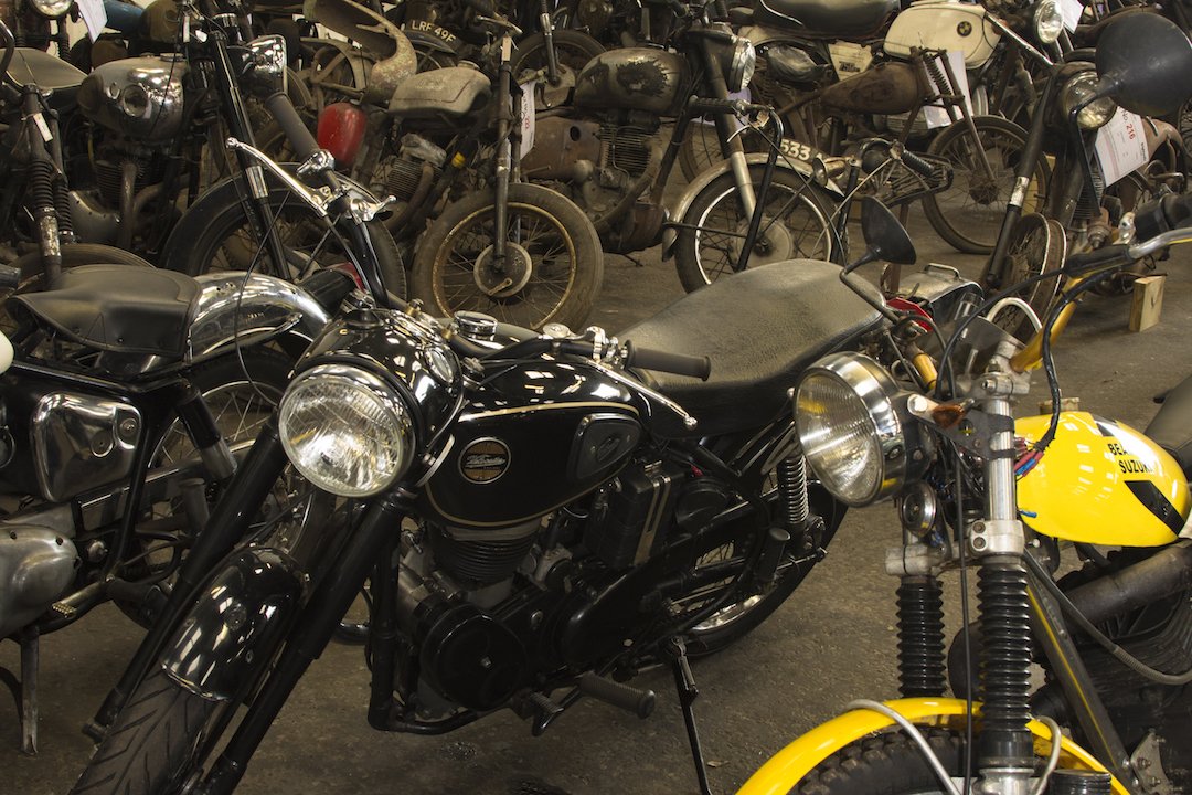 influxmag's tweet photo. What would you do if you found a barn full of old bikes? Ariel, Royal Enfield, Norton and more were present here...

https://t.co/Inl1zGlpxK https://t.co/b1XBK5rDF3