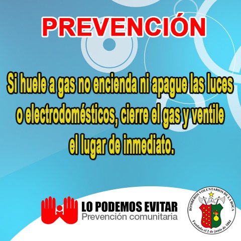 BomberosBoca's tweet photo. PREVENCIÓN:  Si huele a gas no encienda ni apague las luces o electrodomésticos, cierre el gas y ventile el lugar de inmediato. https://t.co/mUD2fCZOMA