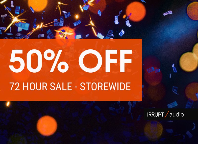 irruptaudio's tweet photo. Happy #CyberMonday ! Only 72 hours left for 50% discount on all our new releases and classic sounds. Use your VIP code now to treat yourself to inspiring #IRRUPT sounds at 50% OFF!
#electronicmusic #producer https://t.co/BU9neOJJGq