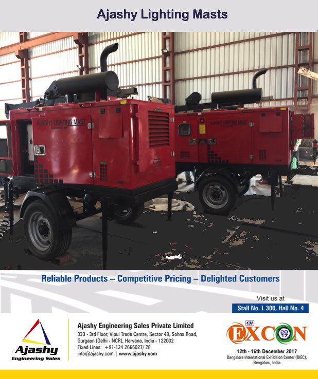 I_Am_Adityajay's tweet photo. Ajashy Lighting Masts come with option of both Hybrid as well as  Conventional models. 

#lightmast #lightingmast #mastlight #highmastlight #construction #roadproject #roadconstruction #infrastructure #constructionequipment #ajashy #engineering #mobilelight #mobilelighttower https://t.co/PhxCoRRY8B