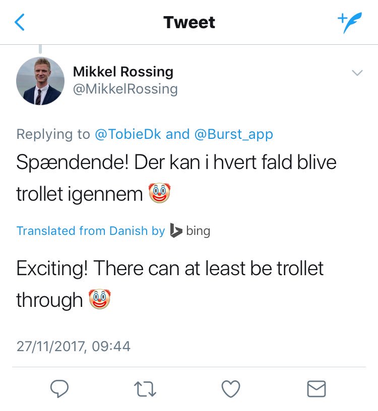 Burst_app's tweet photo. @MikkelRossing @TobieDk The translator isn’t helpful here 😞 what’s trollet? https://t.co/SMZ3WqfSsY