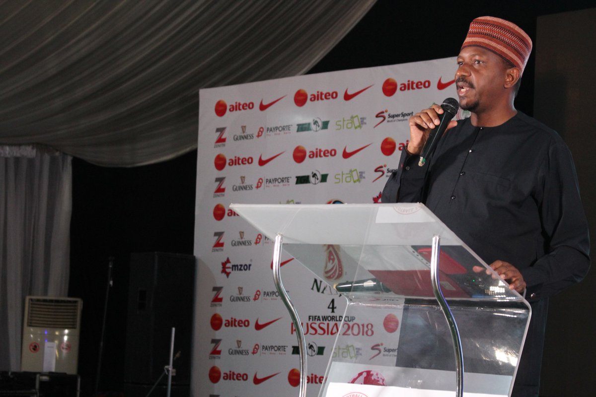 PoojaMedia's tweet photo. CORRECTION!!! 

@ShehuDikko said the @thenff are looking for 20 corporate bodies that will drop N100m each as sponsorship, making N2b so that NFF can pay @NGSuperEagles bonuses upfront. This is will be the first of its kind. https://t.co/fA6ifj4gYH
