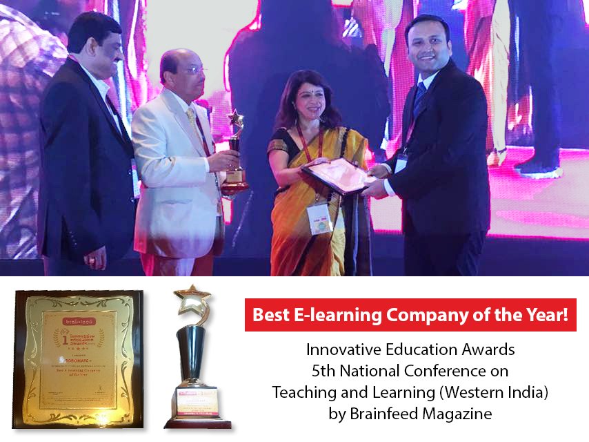 Robomateplus's tweet photo. We are overwhelmed! Robomate+ is awarded as the best 
E-Learning company of the year at the 5th National Conference on Teaching and Learning (Western India) by the @brainfeedmagazn #BestCompany #NationalConference #BrainfeedMagazine https://t.co/cL6CjuQTf6