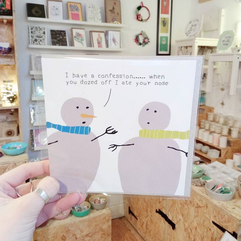 HandmadeNotts's tweet photo. Card delivery from @notatalljack_designs! ⛄
.
Check out our stories for more!
.
.
.
#christmascard #christmassnowman #snowman #thatsfunny #humourcard #funnycard #funnychristmascard #wittycards #justacard #christmas #giftshop #shopsmall #supportindepe… https://t.co/0tVqzFmtYN https://t.co/ACPa00kbTs