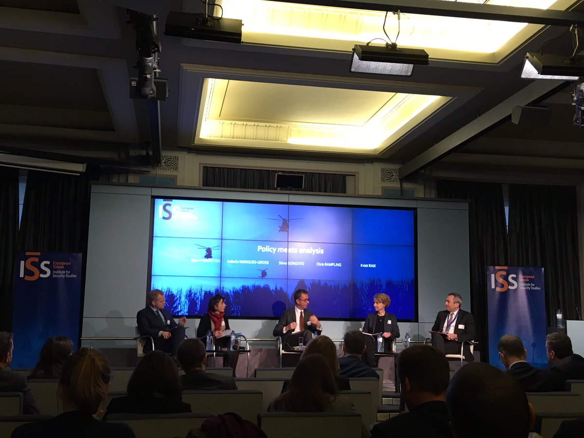 RaphiEngel's tweet photo. @EU_ISS event discussing EU security and defence in action. Cyber and hybrid among important areas where we should do more together #PESCO https://t.co/aGJswmiR8x