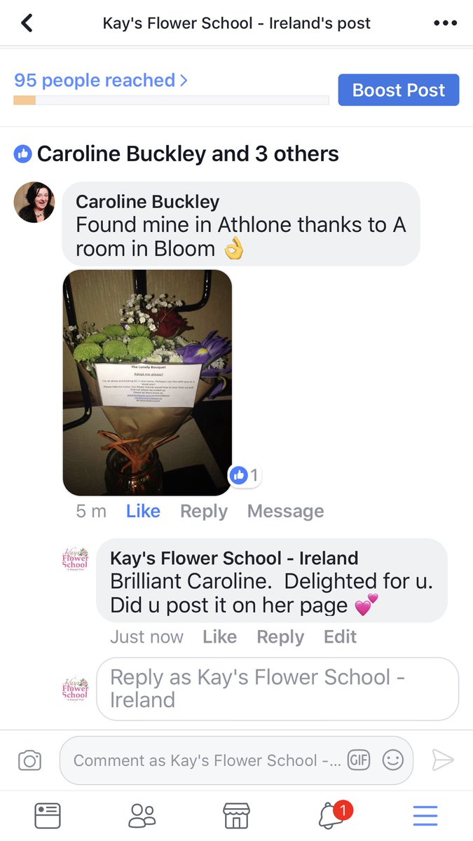FlowerSchoolIE's tweet photo. Look a local girl from Rialto found a #irishlonelybouquet in Athlone compliments of one of our past students Lorna @aroominbloom in a bloom https://t.co/tbhyv1tLfd