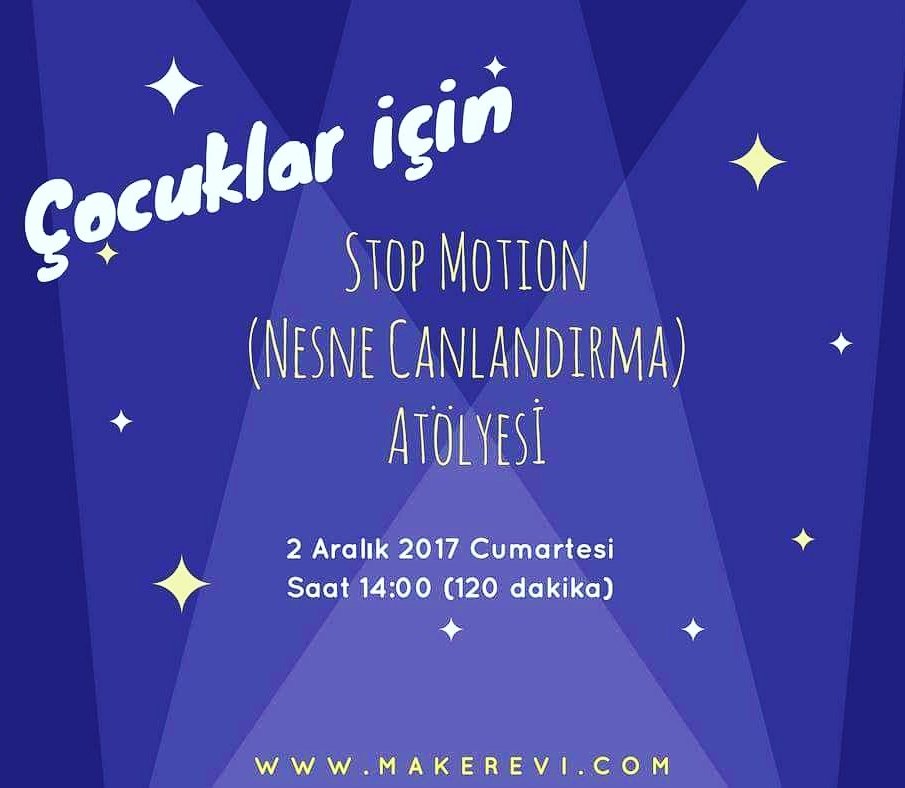 makerevi's tweet photo. Çocuklar için "Stop Motion (Nesne Canlandırma) ile Tanışma Atölyesi" (2 Aralık - Cumartesi 14:00)
Rezervasyon: https://t.co/RHmhB86Ztt
Tel:0212 251 45 44
Ücretsizdir.
#makerevi #atölye #sanat #art #karaköy #demkaraköy #kapıkaraköy #mitte #saintbenoit #stem #bilsem #stopmotion https://t.co/q3OaTcmc8b