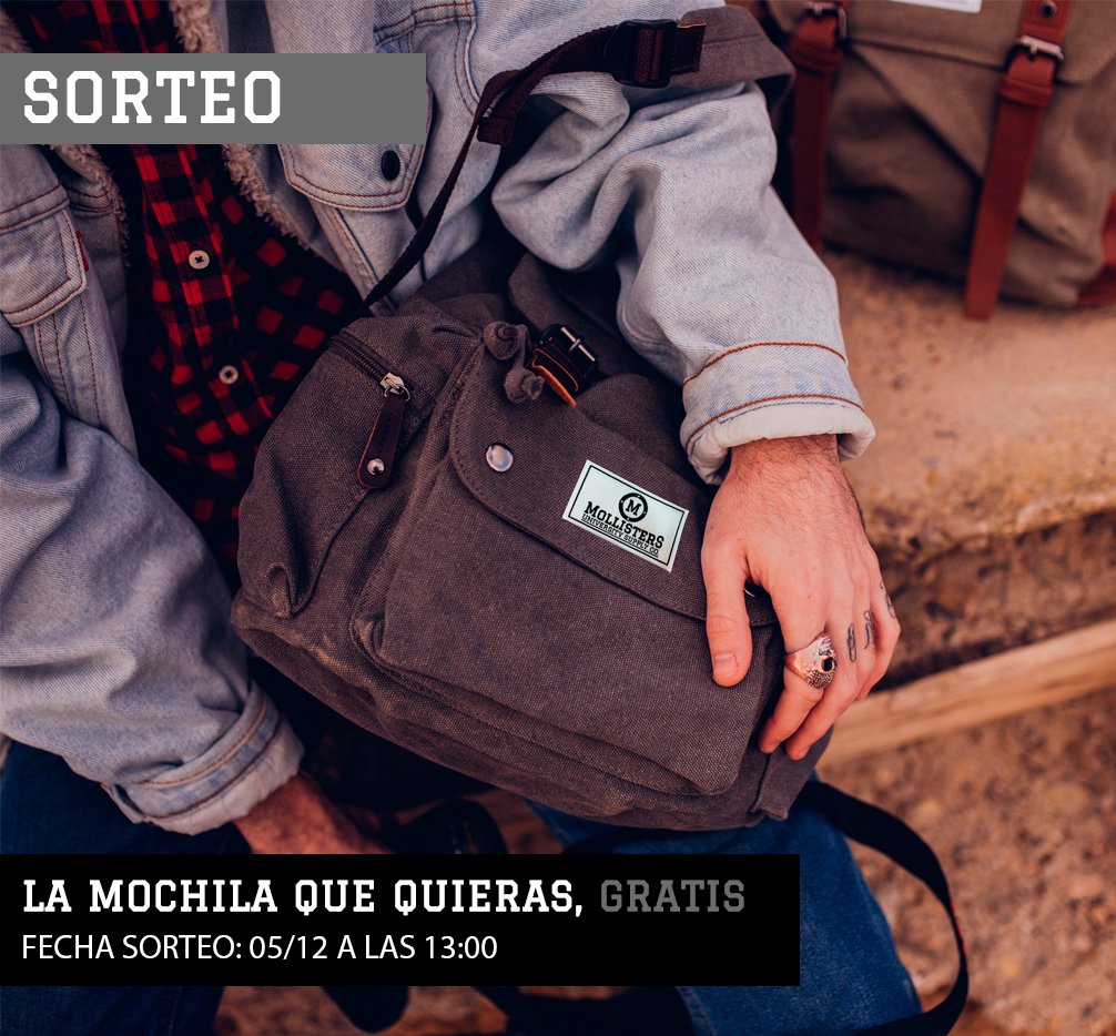 mollisters's tweet photo. ¡¡SORTEO!!
¿Quieres una mochila GRATIS?
Síguenos y haz RT al tweet para participar 😎😎
Ves mirando en https://t.co/AlBfKm8rwM qué #mollisters quieres 🔝
Fecha del sorteo: 05/12/2017 a las 13:00h. ¡Suerte! https://t.co/5SIRrSiRl8