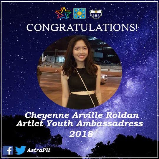 AstraPHOfficial's tweet photo. Better late than never! 

Astra PH congratulates Cheyenne Roldan and Christian Patacsil for being held as the Artlets Youth Ambassador and Ambassadress for 2018! 💙✨

Continue to #IgniteTheLight as you make your way to the top!

#Crystals2018 
#ChristianCheyForTYAA https://t.co/A3cJ9Vjyhw